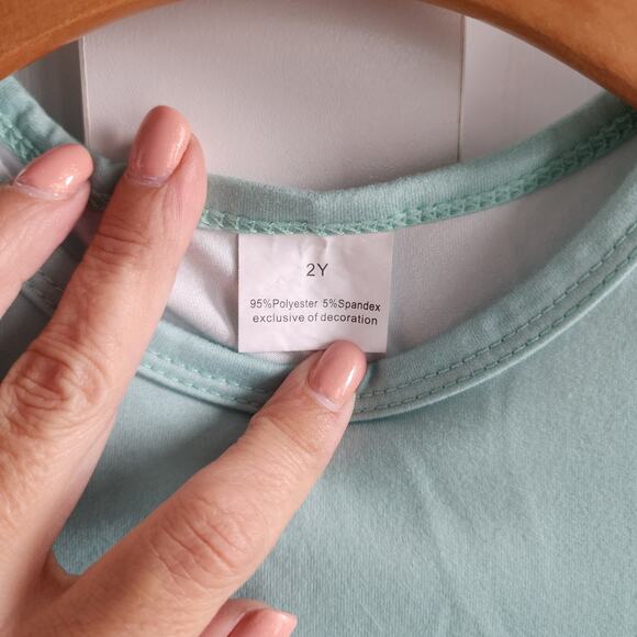 Small shop Pumpkin Fall Floral Mint Ruffle Dress Toddler Girl Size 2 Super Soft - Picture 4 of 5